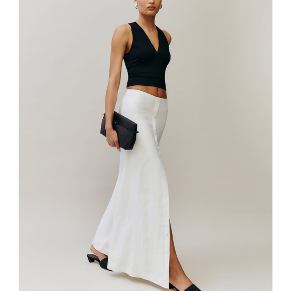 Reformation Dresses & Skirts - Reformation 'Andi' White Linen Skirt Size 0